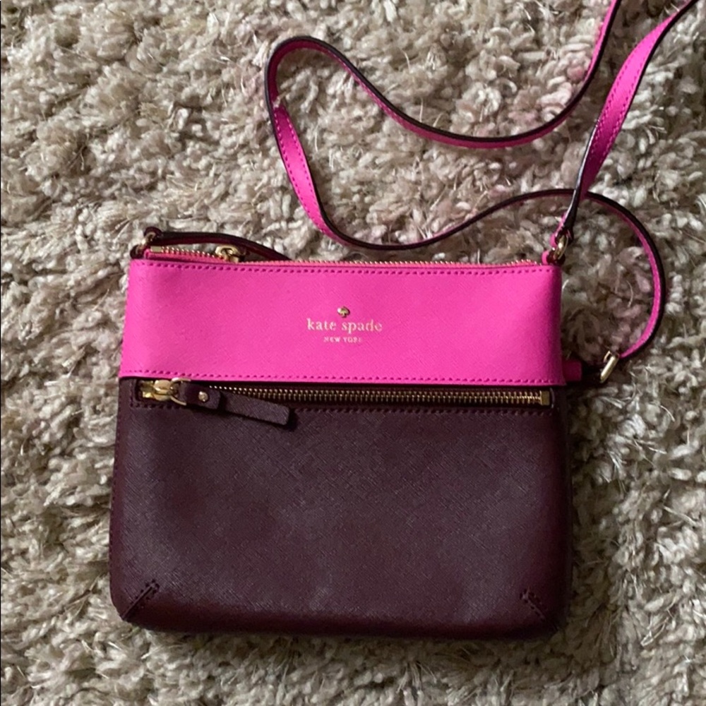 Kate Spade pink and burgundy crossbody mint!
